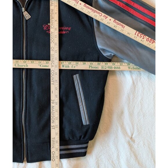 Vintage Budweiser Clydesdales 90s Wool Leather Bomber Racing Jacket Excelled MD - Picture 8 of 11